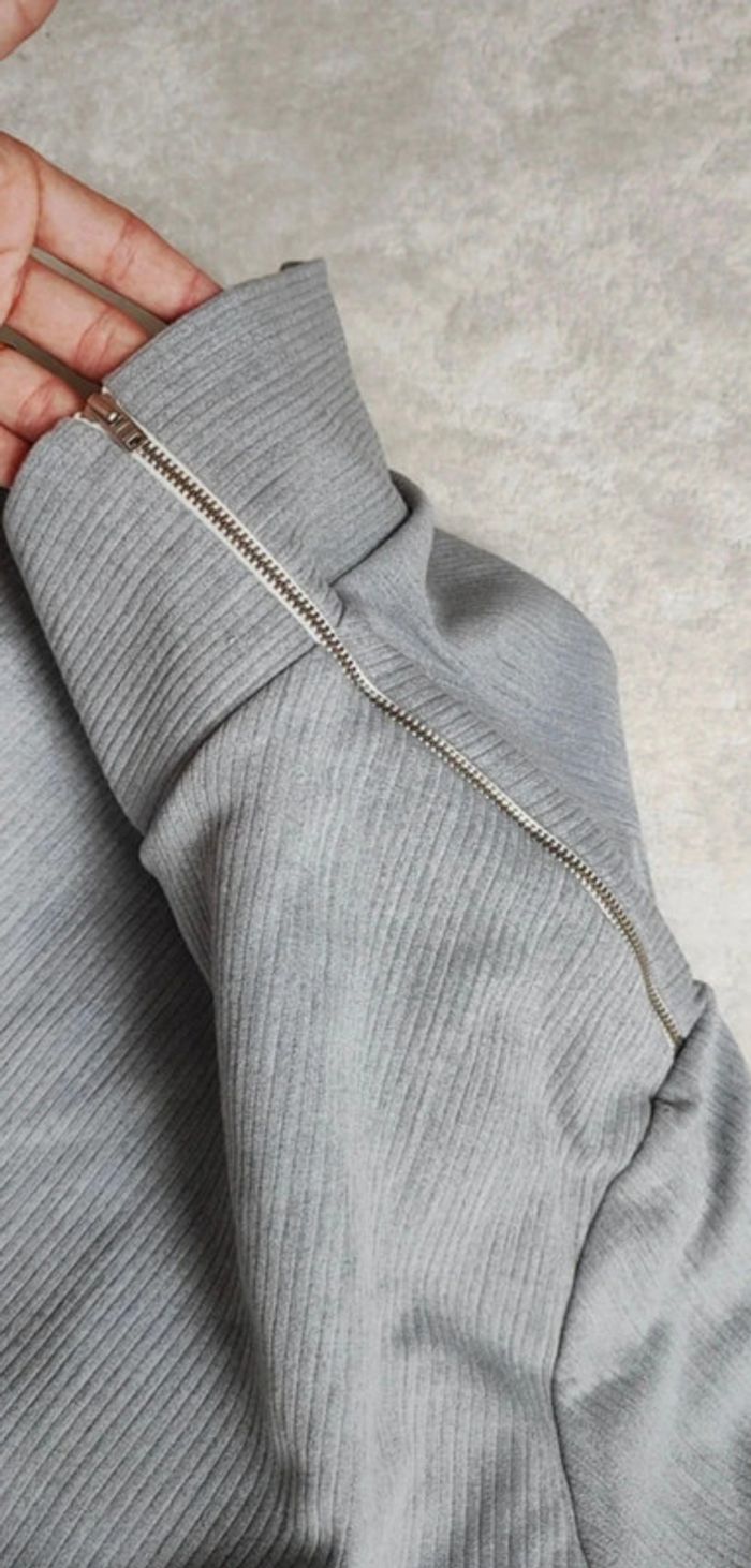 Pull chemise Zara trafaluc M gris blanc - photo numéro 7
