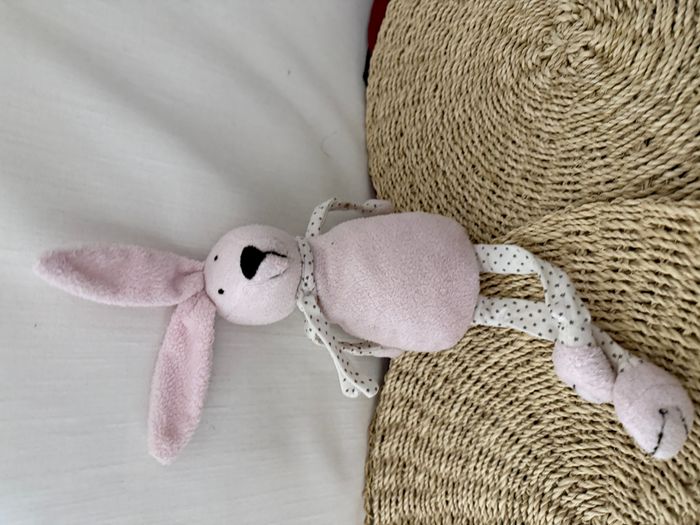 Peluche lapin BOUT'CHOU Monoprix rose étoiles - photo numéro 4