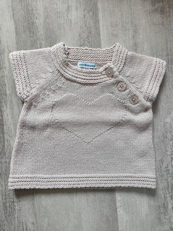 Pull tricot sans manches 18m