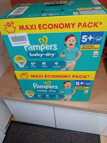 Couches pampers baby-dry taille 5+ maxi economy 