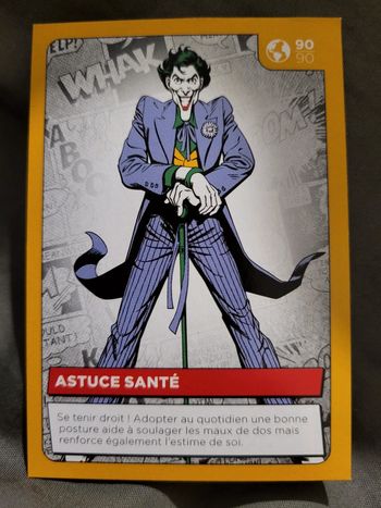 Carte Héros DC Auchan 2022 n° 90 /90 Astuce Santé