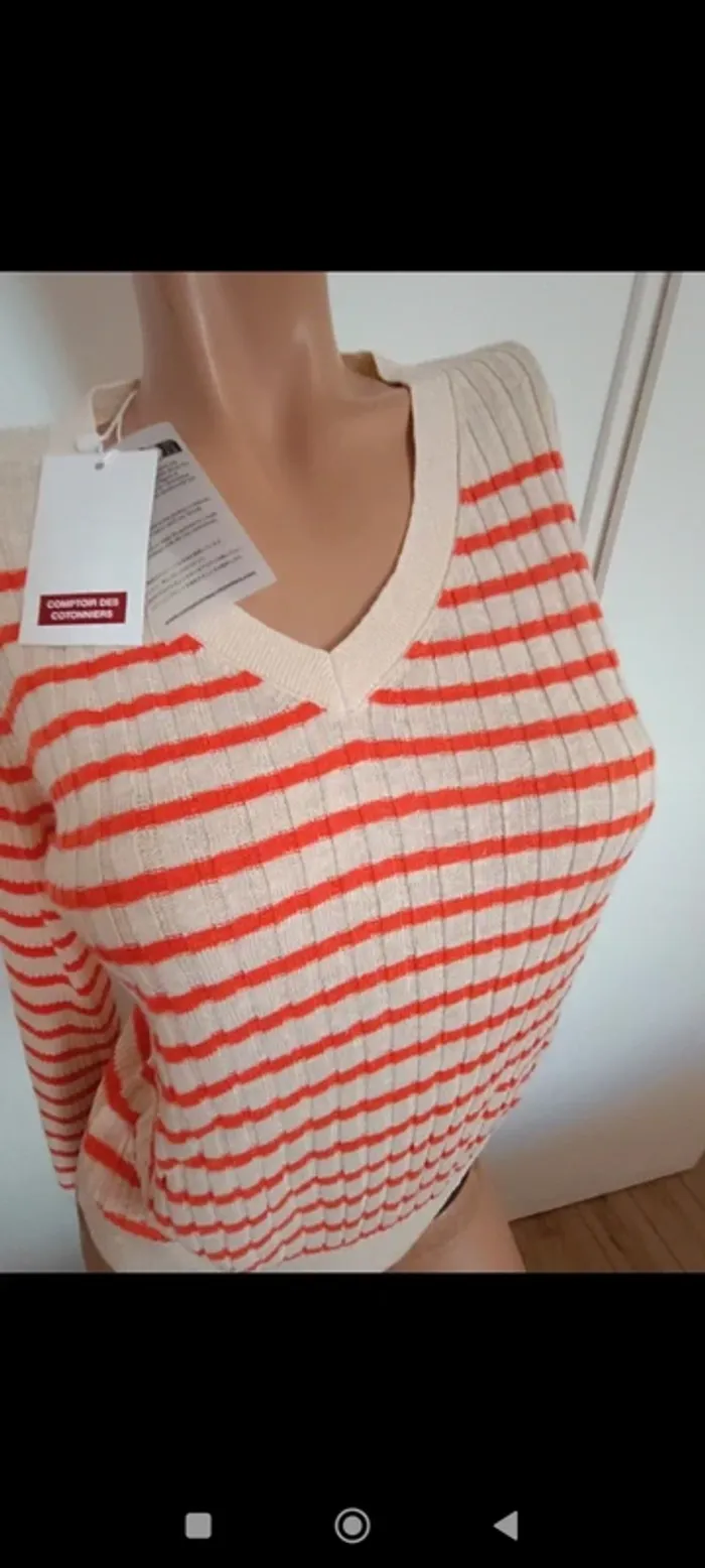 Pull neuf en lin comptoir des cotonniers S - photo numéro 2