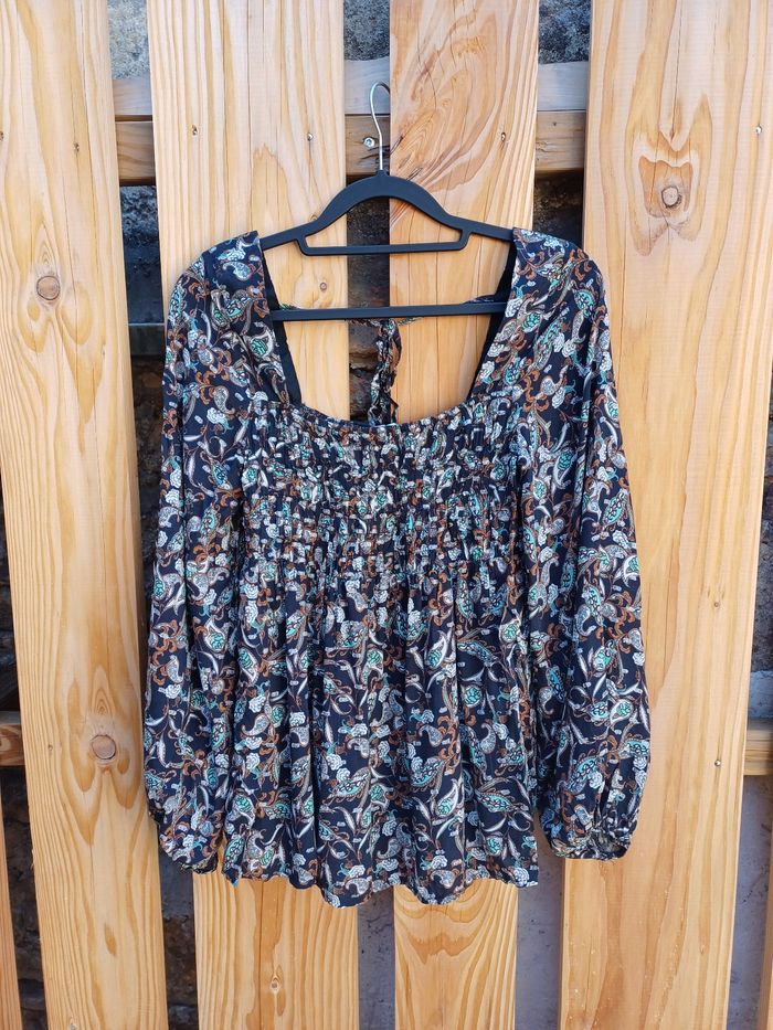 Jolie blouse originale à manches longue imprimé fleurs baroque Cache Cache - photo numéro 3