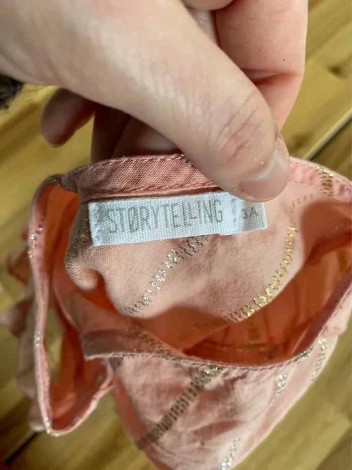 Blouse manche courte storytelling rose doré argent - photo numéro 5