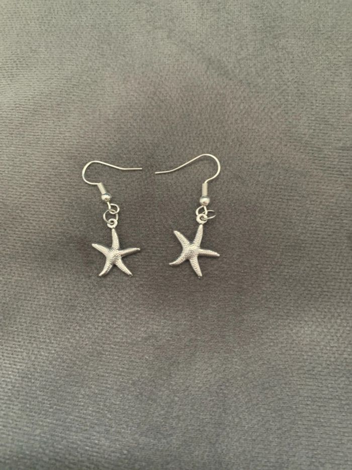 boucles d'oreilles acier inoxydable argenté
