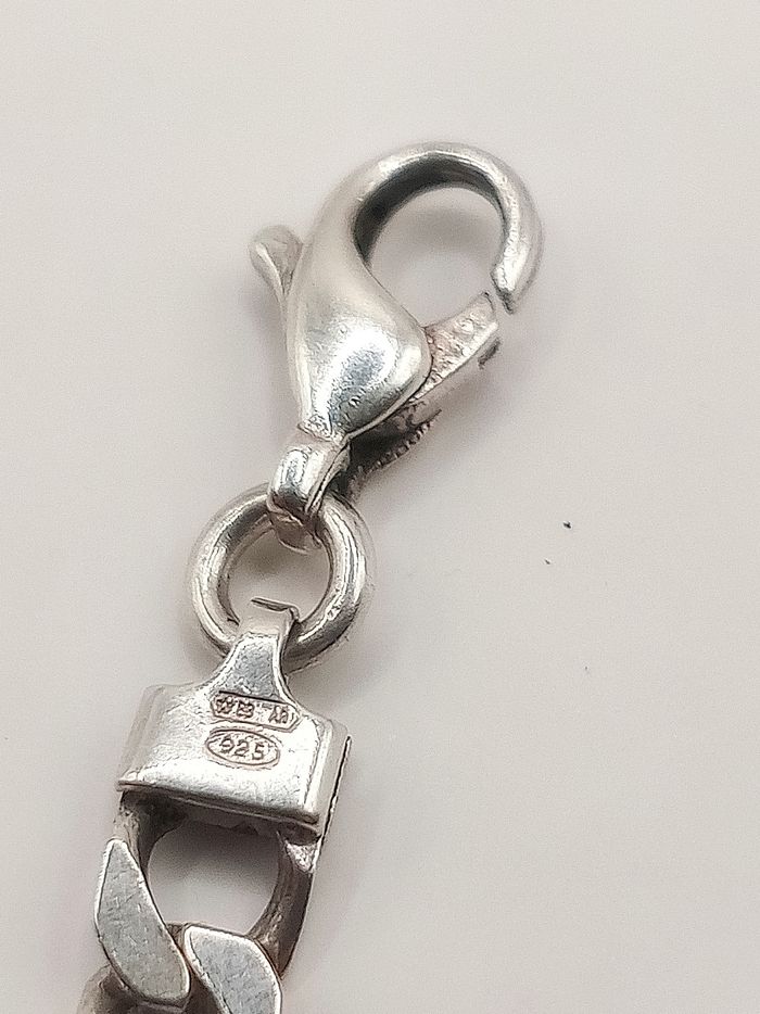 Bracciale unisex uomo donna argento massiccio maglia spessa placca oro 750 punzonato 18 carati - photo numéro 6