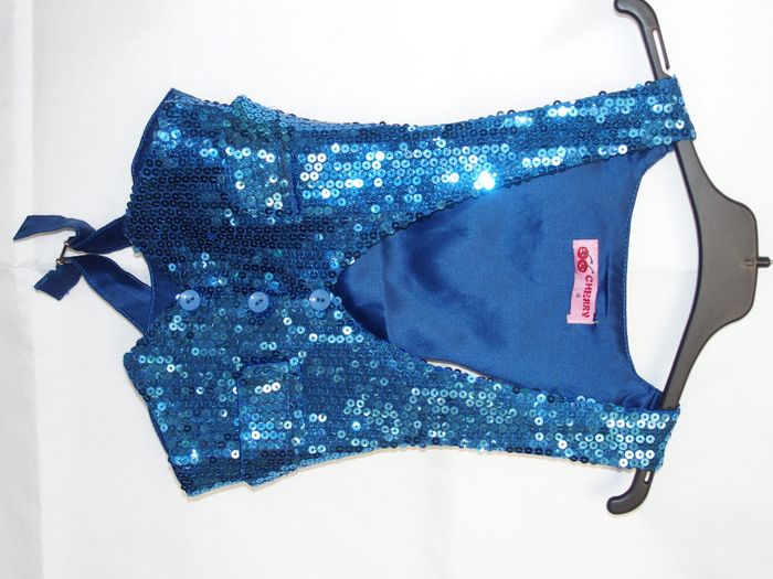 Gilet sequins bleu