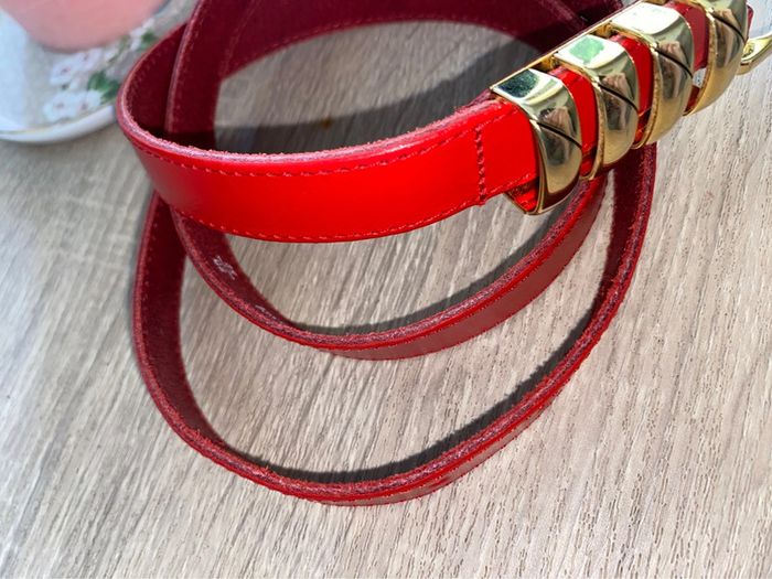 Ceinture en cuir rouge - photo numéro 3