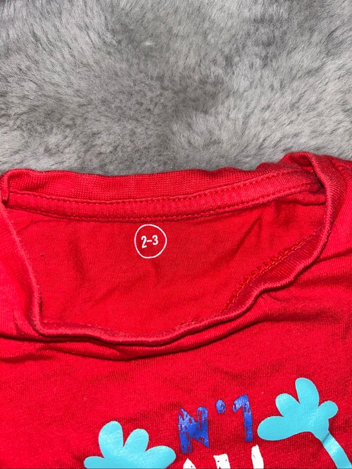 Tee-shirt rouge petit monstre - 2/3 ans - photo numéro 3