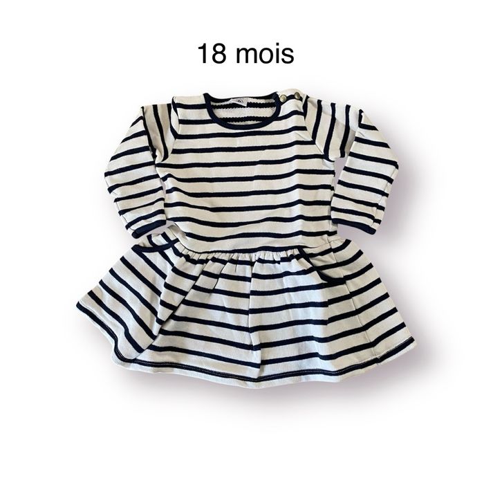 Petit Bateau Robe rayée marin Taille 18 mois