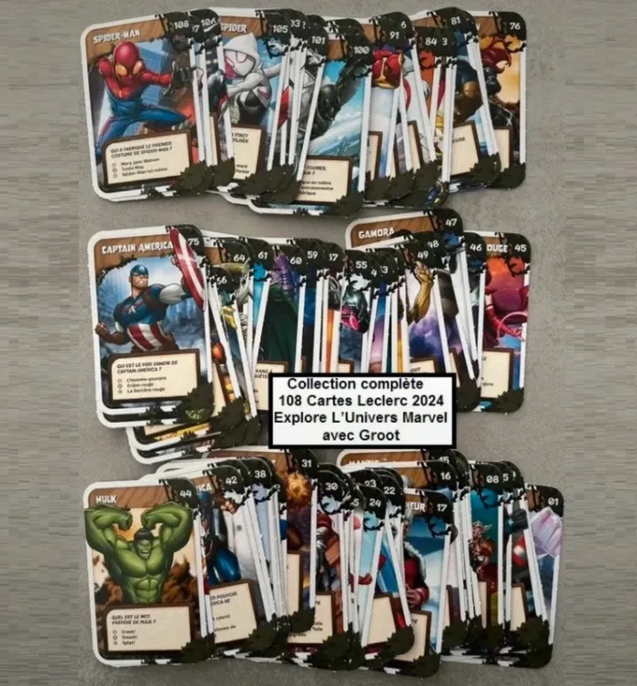 108 Cartes collection complète marvel jeu noël cadeau - photo numéro 2