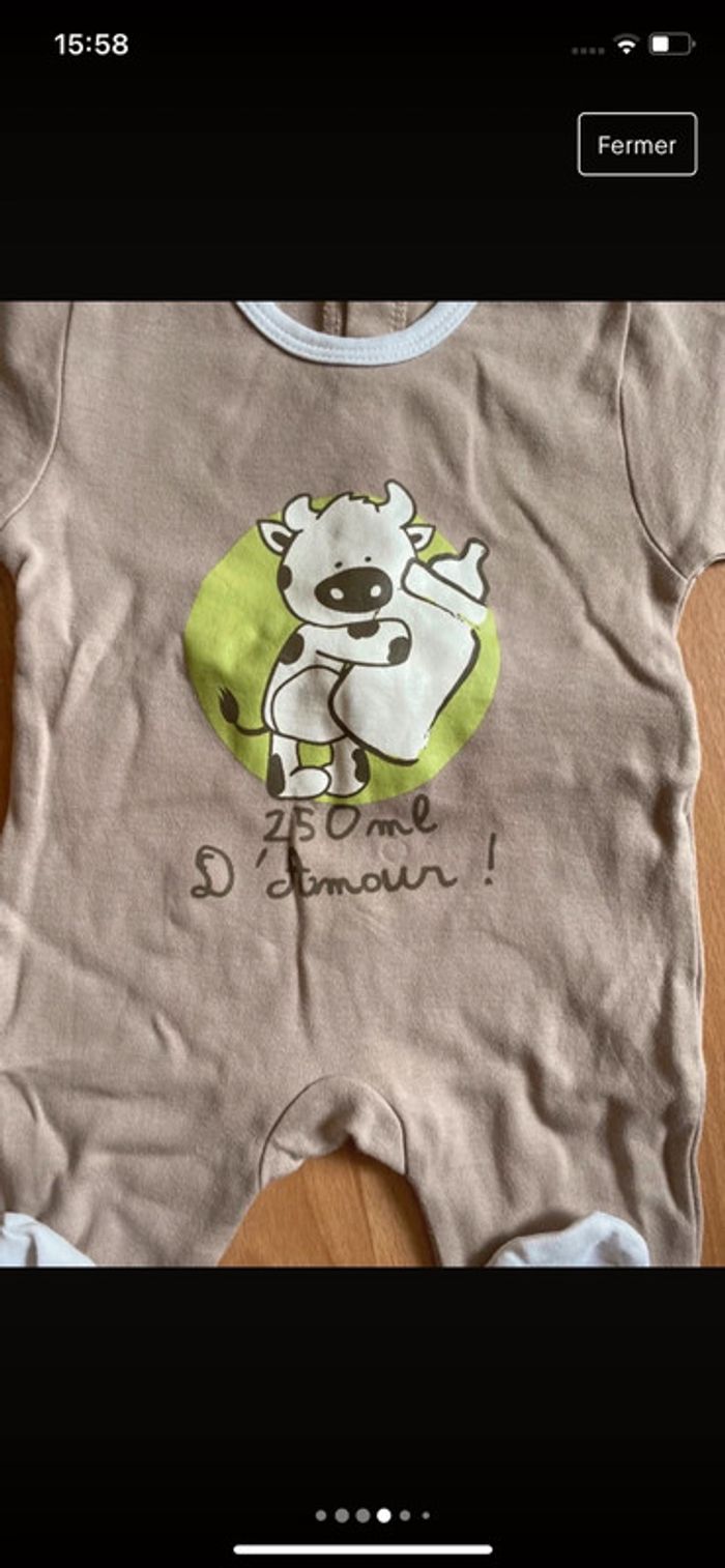 Gros lot de pyjamas/grenouillères d’été T. 1 mois/54 cm garçon TBE - photo numéro 14