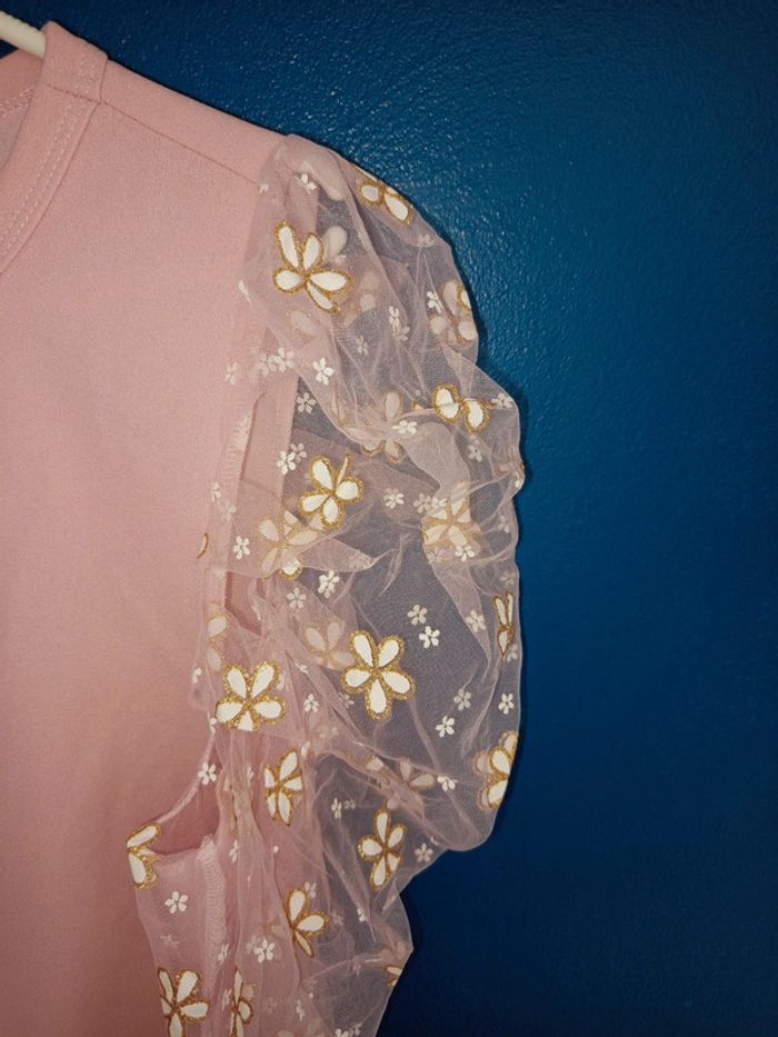 Pull shein avec manches transparentes fleuris - photo numéro 3