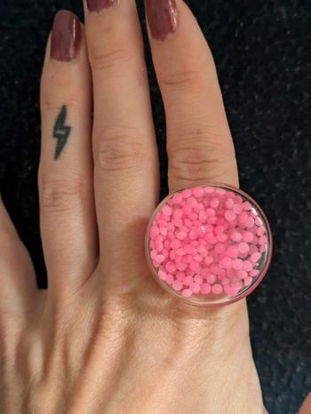 Bague en verre ronde style pylônes