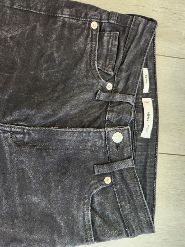 Jean droit Mango noir effet délavé taille S - photo numéro 2
