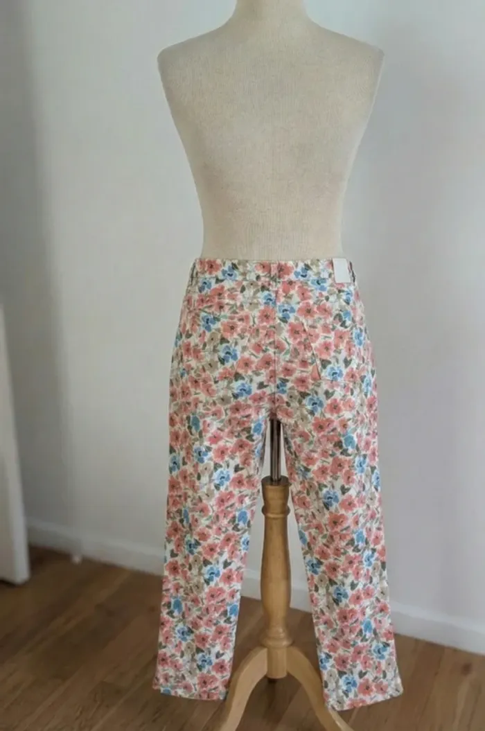 Pantalon MAC Jeans modèle Melanie Cropped - Fleuri - Taille 38/28 - photo numéro 2