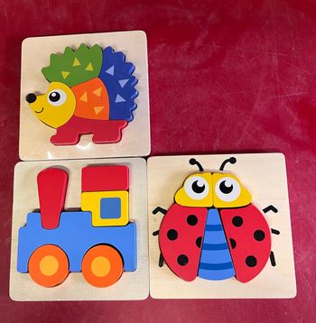 3 puzzle d’encastrement en bois