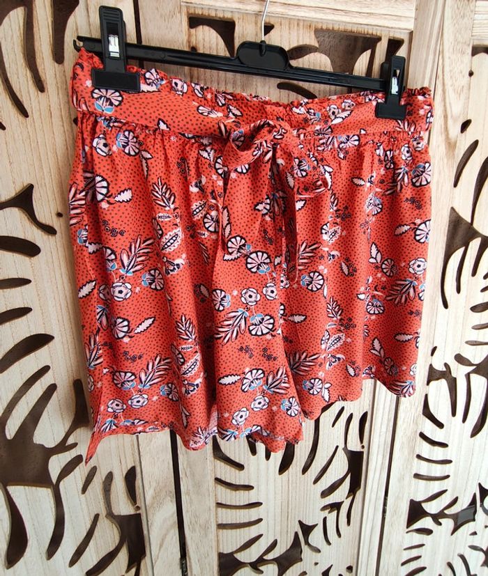Short fluide et léger imprimé, ceinture Taille 44 LH - photo numéro 4