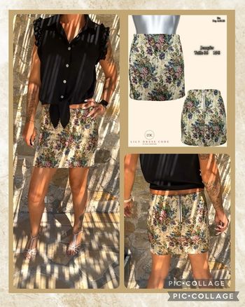 🍨Jupe florale crème  multicolore Jennifer – Taille 36 SOLDÉ -70% (vidéo portée dispo ) 🍨