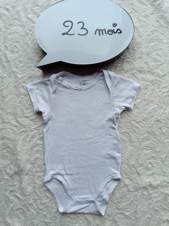 Body manches courtes Fille 24 mois Kiabi Eco conception 100% coton bio