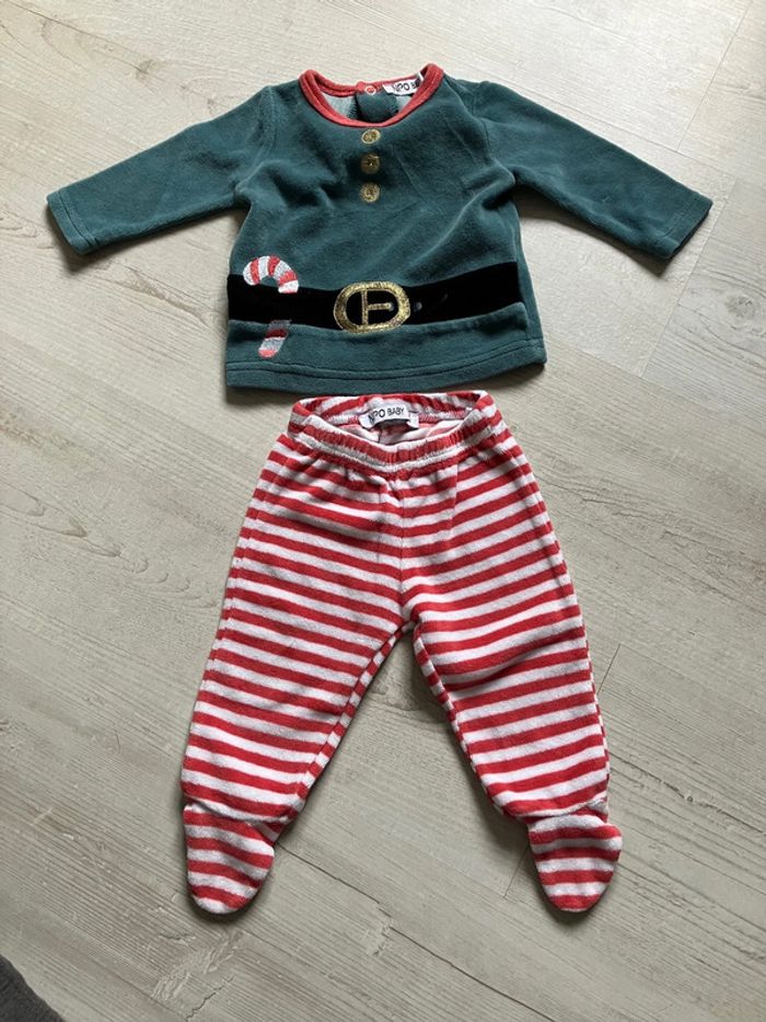 Pyjama 2 pièces lutin de Noël 6 mois