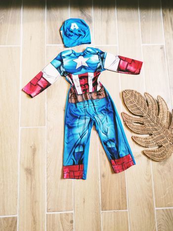 🥸 Déguisement /costume rembourré avec cagoule Captain America marvel avengers pour enfant