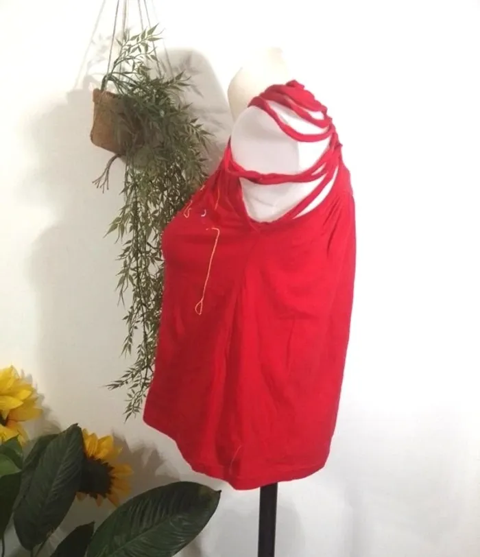 débardeur taille M avec laçage sur les épaules neuf 100% coton - photo numéro 3