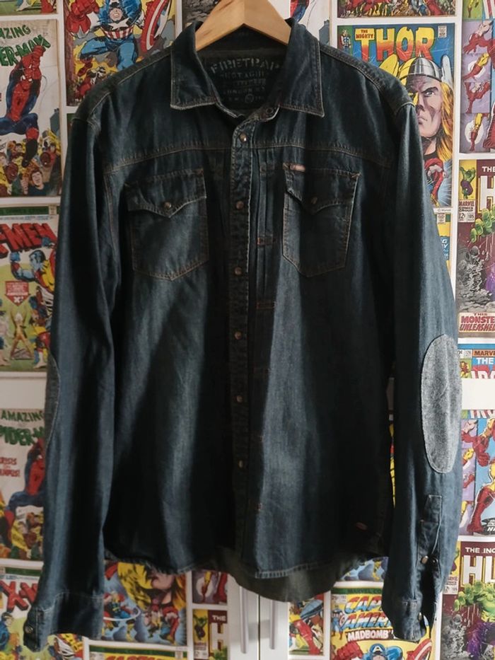Chemise jeans firetrap homme taille XL