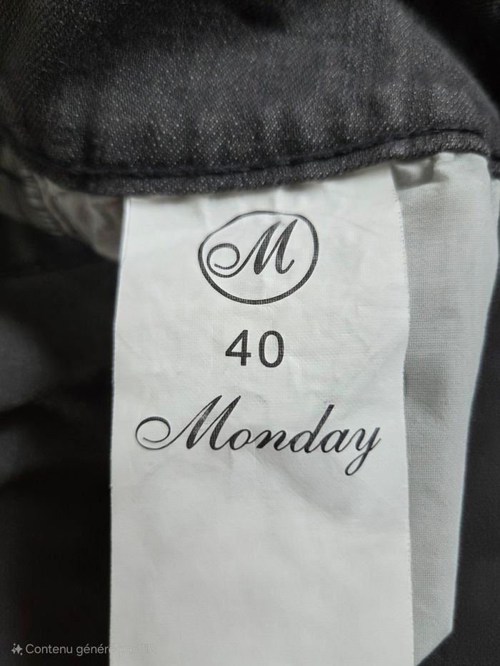 Jean slim gris délavé Monday - Taille 40 - bon état - photo numéro 4