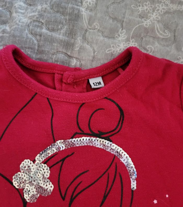 Tee shirt rose fée 12 mois - photo numéro 3
