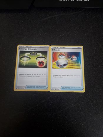 Échange d'Énergie + Échange lot de 2 cartes Pokémon neuves