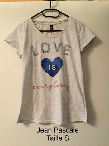 T-shirt gris « love is everything » Jean Pascale Taille S