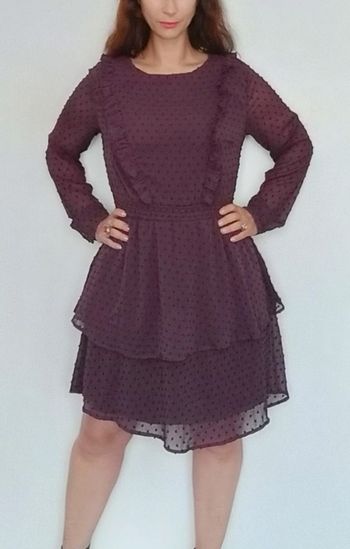 Robe mi longue chic volantée taille 42