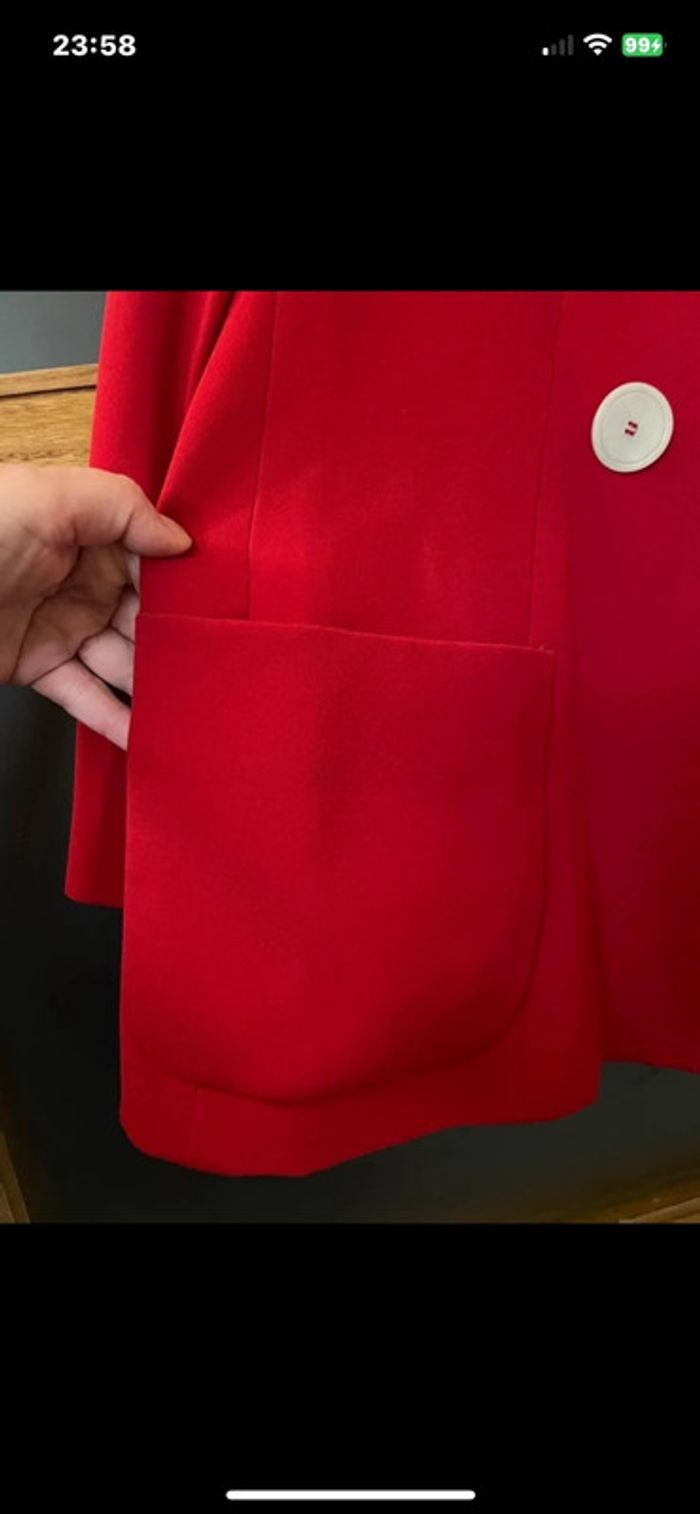 Blazer rouge vif Zara taille M neuve - photo numéro 5