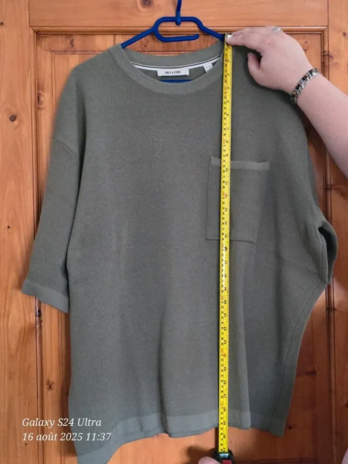 Teeshirt kaki mixte avec poche - photo numéro 5