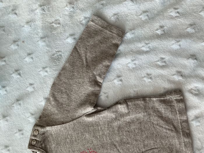teeshirt manches longues gris inscription devant 6 mois obaibi - photo numéro 5