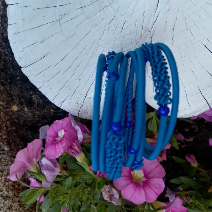 Bracelet tourbillon vintage bleu - photo numéro 3