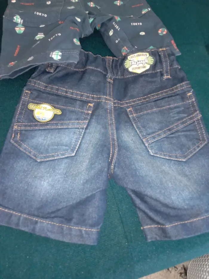 Lot de 2 shorts en jean 24mois - photo numéro 4
