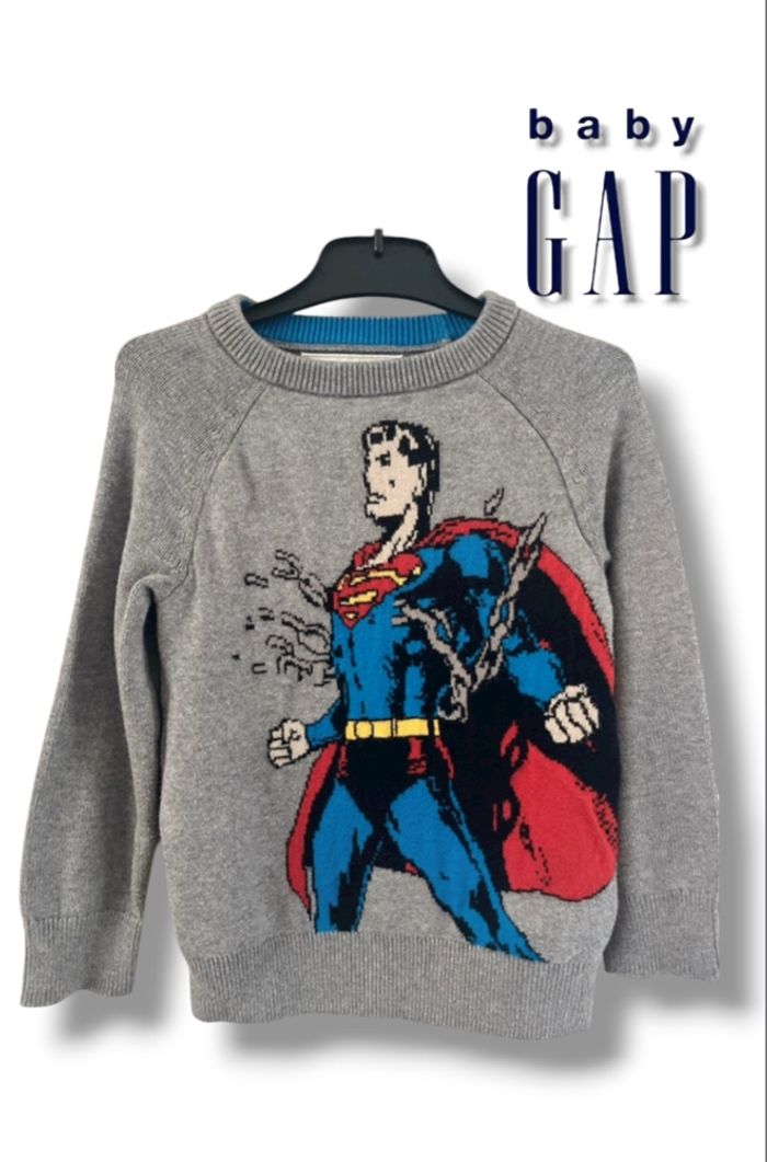 Pull - sweat / garçon / gris / 4ans / 105cm / Superman / Baby Gap