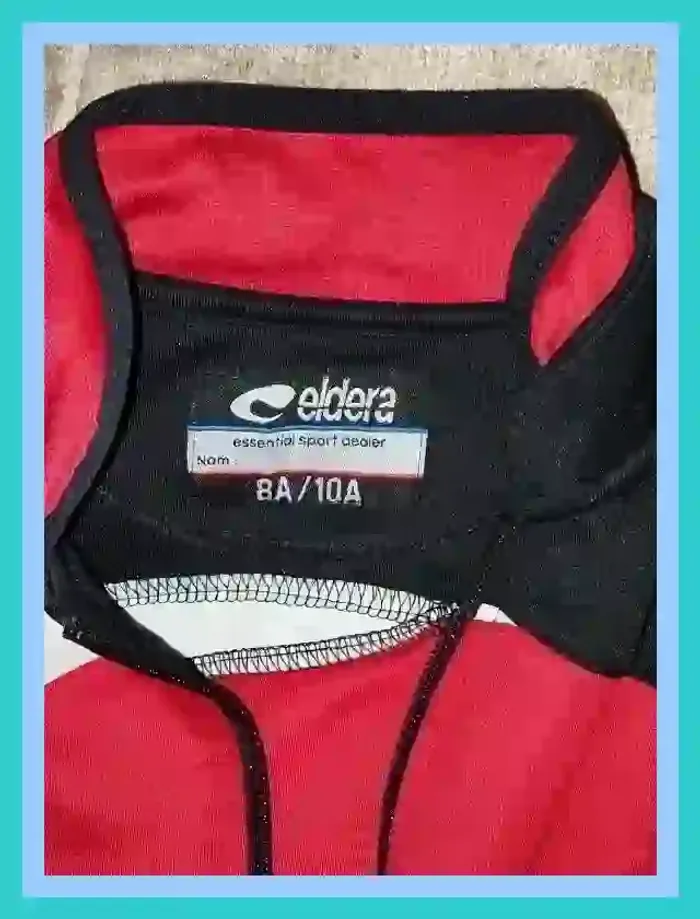 Pull zippé sport Eldera rouge noir mixte 8 à 10 ans  7521781145 - photo numéro 2