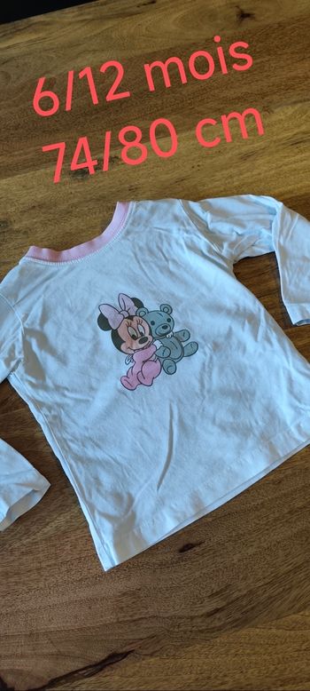 Tee-shirt manches longues Minnie 6 12 mois 
