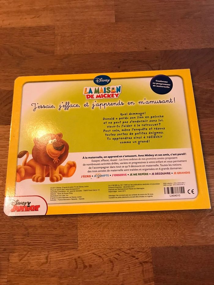 Livre Les livres ardoises de mes premières années La maison de Mickey Donald cherche son petit - photo numéro 2