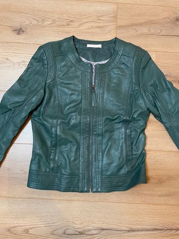 Veste en cuir vert