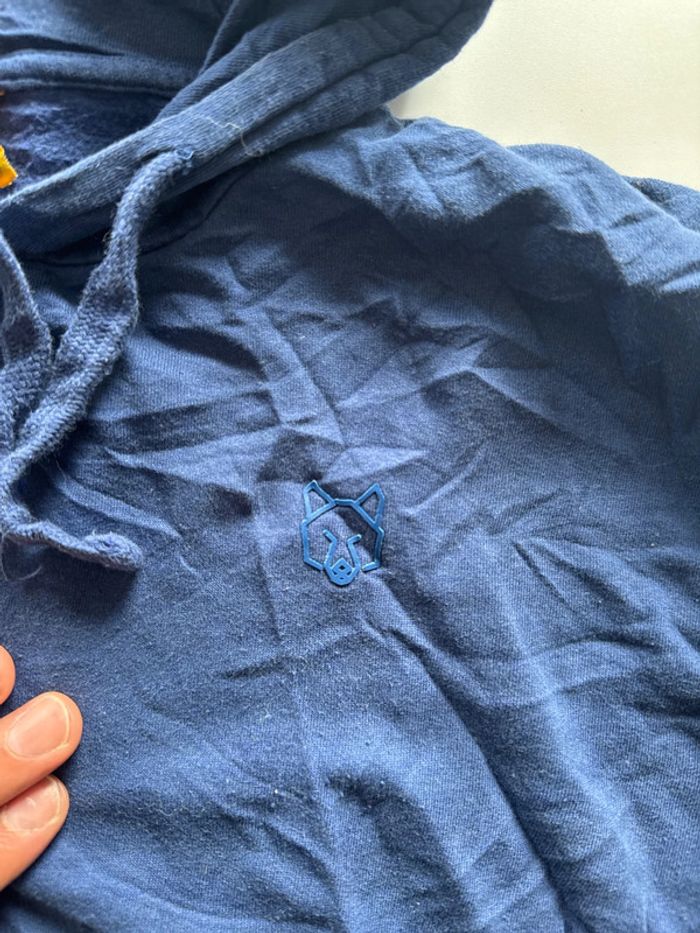 Sweat à capuche bleu People Concept – 16 ans – Logo loup - photo numéro 4