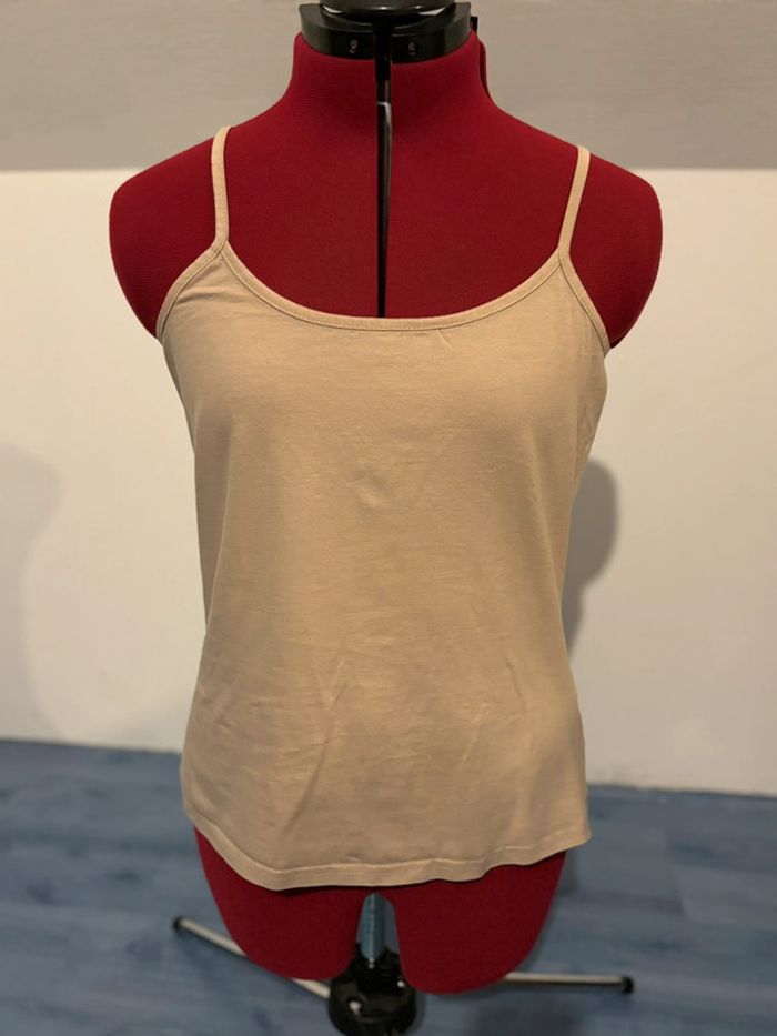 Top à bretelles beige