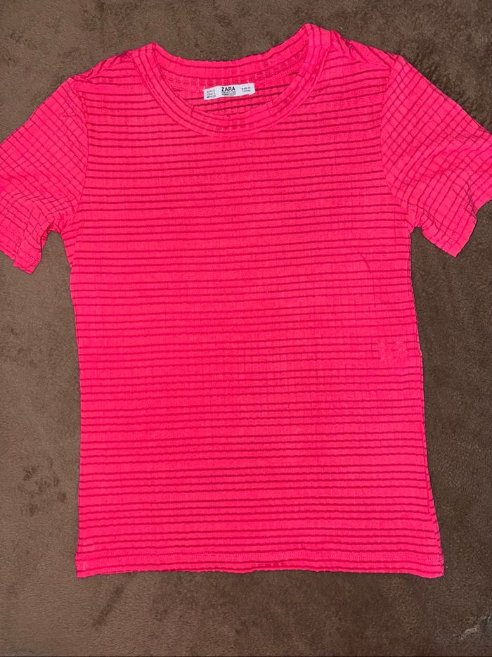 T-shirt rose Zara femme taille S en très bon état - photo numéro 2