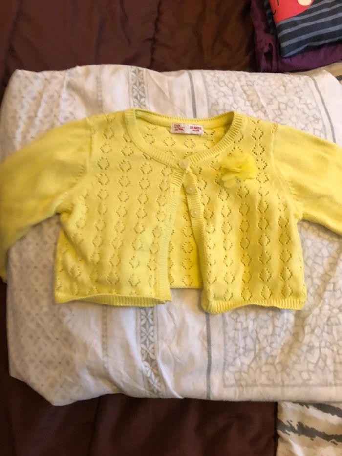 Gilet fille 18 mois jaune dpam