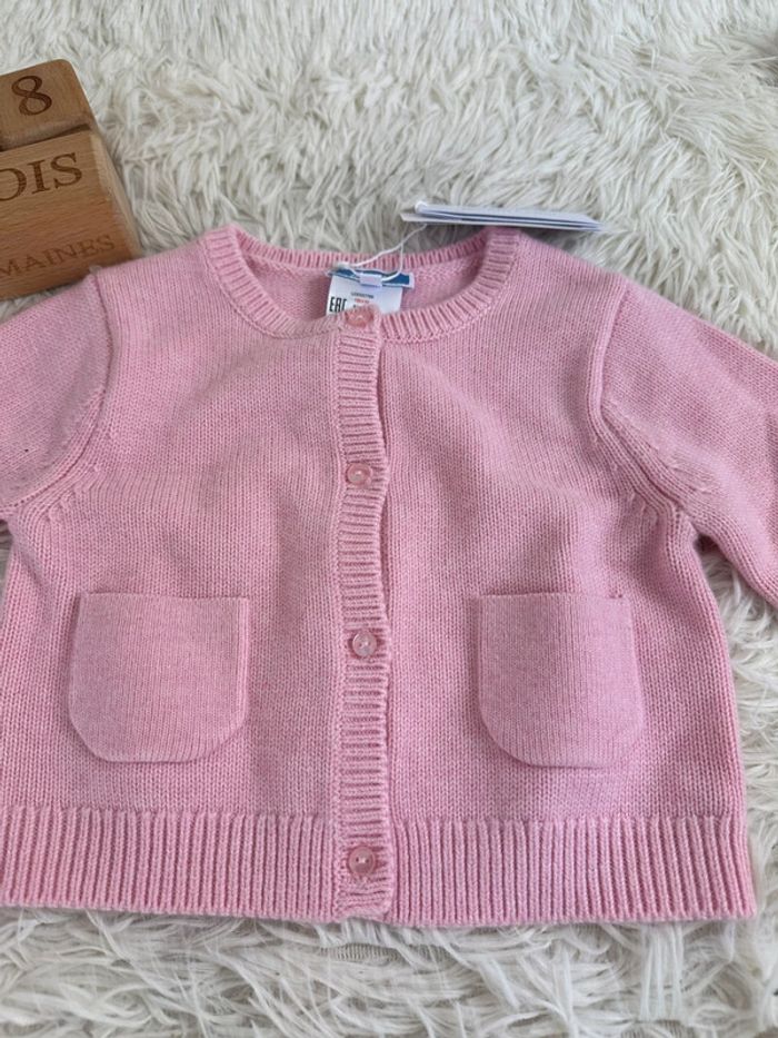Gilet rose Jacadi taille 18 mois - photo numéro 2