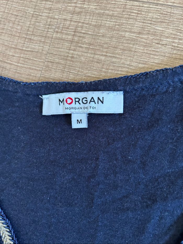 Blouse bleue marine à manches courtes Morgan taille M TBE - photo numéro 10