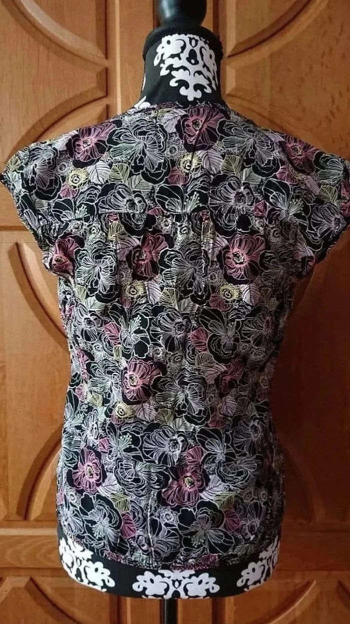 Blouse haut  noire imprimé fleuri coloré casual élégant taille 40 H&M - photo numéro 2